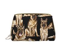 OGNOT Mallard Ducks - Neceser organizador de viaje para hombres y mujeres, bolsa de maquillaje de cuero ligero pequeña bolsa de cosméticos, German Shepherd, Talla única