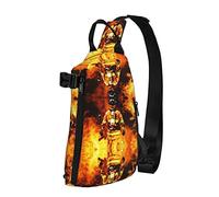 OGNOT Mochila cruzada con estampado de bombero de bombero para hombres y mujeres, para caminar al aire libre, viajes, Negro -, Talla única