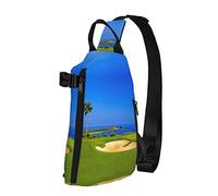OGNOT Mochila cruzada con estampado de campo de golf, bolsa de hombro para hombres y mujeres, para caminar al aire libre, viajes, Negro -, Talla única
