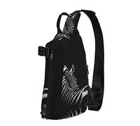 OGNOT Mochila cruzada con estampado de cebra en blanco y negro para hombres y mujeres, para caminar al aire libre, viajes, Negro -, Talla única