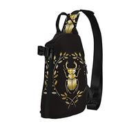 OGNOT Mochila cruzada con estampado de corona de insectos, bolsa de hombro para hombres y mujeres, para caminar al aire libre, viajes, Negro -, Talla única