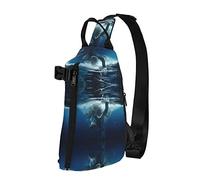 OGNOT Mochila cruzada con estampado de elefante africano para nadar para hombres y mujeres, para caminar al aire libre, viajes, Negro -, Talla única