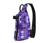 OGNOT Mochila cruzada con estampado de flores de lirio morado, bolsa de hombro para hombres y mujeres, para caminar al aire libre, viajes, Negro -, Talla única