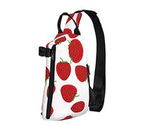 OGNOT Mochila cruzada con estampado de fresa, bolsa de hombro para hombres y mujeres, para caminar al aire libre, viajes, Negro -, Talla única