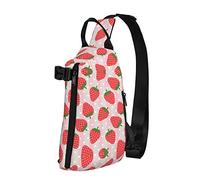 OGNOT Mochila cruzada con estampado de fresa, bolsa de hombro para hombres y mujeres, para caminar al aire libre, viajes, Negro -, Talla única