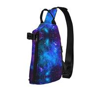 OGNOT Mochila cruzada con estampado de galaxia, bolsa de hombro para hombres y mujeres, para caminar al aire libre, viajes, Negro -, Talla única