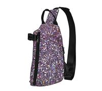 OGNOT Mochila cruzada con estampado de lentejuelas para hombres y mujeres, para caminar al aire libre, viajes, Negro -, Talla única