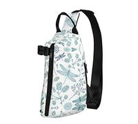 OGNOT Mochila cruzada con estampado de libélula para hombres y mujeres, para caminar al aire libre, viajes, Negro -, Talla única
