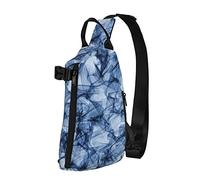 OGNOT Mochila cruzada con estampado de mármol azul oscuro para hombres y mujeres, para caminar al aire libre, viajes, Negro -, Talla única