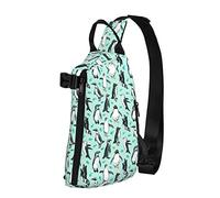 OGNOT Mochila cruzada con estampado de pingüinos lindos para hombres y mujeres, para caminar al aire libre, viajes, Negro -, Talla única