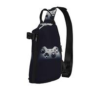 OGNOT Mochila cruzada con patrón de controlador de juegos, bolsa de hombro para hombres y mujeres, para caminar al aire libre, viajes, Negro -, Talla única