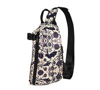 OGNOT Mochila cruzada con patrón de murciélago para hombres y mujeres, para caminar al aire libre, viajes, Negro -, Talla única