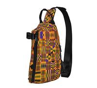 OGNOT Mochila cruzada con tejido africano para hombres y mujeres, para caminar al aire libre, viajes, Negro -, Talla única