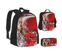 OGNOT Mochila escolar con estampado de mariquitas, para adolescentes, niñas, niños, bolsas escolares con bolsa de almuerzo, bolsa de lápices, juegos de mochila de viaje, Magia de Navidad, Talla única