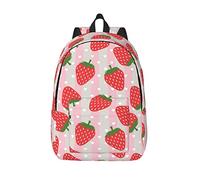 OGNOT Mochila grande para computadora con impresión de notas musicales, color negro y blanco, mochila escolar para viajes, mochila casual para mujer, Strawberry, M, Mochila, casual, viajes
