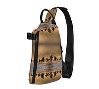 OGNOT Muchos zombi - Mochila cruzada con estampado de bandolera, bolsa de hombro para hombres y mujeres, para caminar al aire libre, viajes, Negro -, Talla única