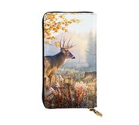 OGNOT Native American Cartera de cuero de gran capacidad para señoras, tarjetero para hombres y mujeres, Arte de vida silvestre ciervos, Talla única, Classic