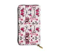 OGNOT Native American Cartera de cuero de gran capacidad para señoras, tarjetero para hombres y mujeres, cityscape paris torre eiffel francia, Talla única, Classic