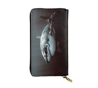 OGNOT Native American Cartera de cuero de gran capacidad para señoras, tarjetero para hombres y mujeres, Gran tiburón blanco, Talla única, Classic