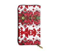 OGNOT Native American Cartera de cuero de gran capacidad para señoras, tarjetero para hombres y mujeres, Pétalos de rosa roja., Talla única, Classic