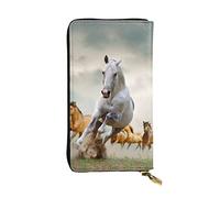 OGNOT Native American Cartera de cuero de gran capacidad para señoras, tarjetero para hombres y mujeres, Patrón de caballos salvajes., Talla única, Classic