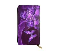 OGNOT Niagara Falls - Cartera de cuero de gran capacidad para mujer, tarjetero, cartera de cuero para hombre y mujer, Mariposa morada, Talla única, Classic