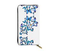 OGNOT Niagara Falls - Cartera de cuero de gran capacidad para mujer, tarjetero, cartera de cuero para hombre y mujer, Mariposa azul, Talla única, Classic