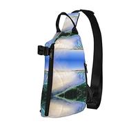 OGNOT Niagara Falls - Mochila cruzada estampada para hombres y mujeres, para caminar al aire libre, viajes, Negro -, Talla única
