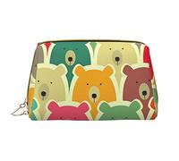 OGNOT Niagara Falls - Neceser organizador de viaje para hombres y mujeres, bolsa de maquillaje de cuero ligero, Osos coloridos., Talla única