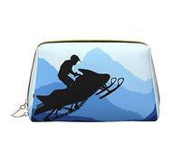 OGNOT Niagara Falls - Neceser organizador de viaje para hombres y mujeres, bolsa de maquillaje de cuero ligero, Motos de nieve, Talla única
