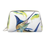 OGNOT Niagara Falls - Neceser organizador de viaje para hombres y mujeres, bolsa de maquillaje de cuero ligero, Arte de pescado, Talla única
