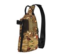 OGNOT Roast Chicken Hen Farm - Mochila cruzada estampada para hombres y mujeres, para caminar al aire libre, viajes, Negro -, Talla única