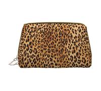 OGNOT Rock Guitar In Burning - Neceser organizador de viaje para hombres y mujeres, bolsa de maquillaje de cuero ligero pequeña bolsa de cosméticos, Impresión de leopardo, Talla única