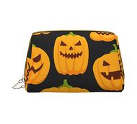OGNOT Rock Guitar In Burning - Neceser organizador de viaje para hombres y mujeres, bolsa de maquillaje de cuero ligero pequeña bolsa de cosméticos, Patrones de calabaza de Halloween, Talla única