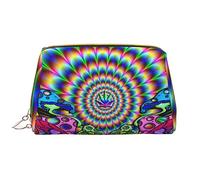 OGNOT Rocky Mountains - Neceser organizador de viaje para hombres y mujeres, bolsa de maquillaje de cuero ligero, Mandala abstracto hongo colorido, Talla única