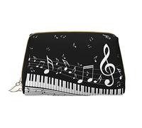 OGNOT Rocky Mountains - Neceser organizador de viaje para hombres y mujeres, bolsa de maquillaje de cuero ligero, Nota musical en blanco y negro., Talla única