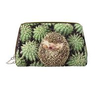 OGNOT Safflower Flying Fish Neceser Organizador de viaje para hombres y mujeres, bolsa de maquillaje de cuero ligero grande bolsa de cosméticos, Cactus de erizos., Talla única