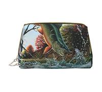 OGNOT Safflower Flying Fish Neceser Organizador de viaje para hombres y mujeres, bolsa de maquillaje de cuero ligero pequeña bolsa de cosméticos, Safflower Flying pez, Talla única