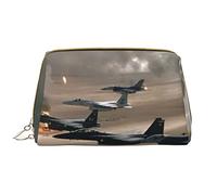 OGNOT Safflower Flying Fish Neceser Organizador de viaje para hombres y mujeres, bolsa de maquillaje de cuero ligero grande bolsa de cosméticos, Jet Fighter, Talla única