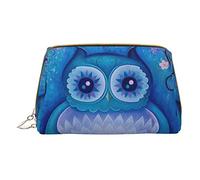 OGNOT Space Corgi - Neceser organizador de viaje para hombres y mujeres, bolsa de maquillaje de cuero ligero pequeña bolsa de cosméticos, Azul Lechuza, Talla única
