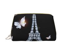 OGNOT Space Corgi - Neceser organizador de viaje para hombres y mujeres, bolsa de maquillaje de cuero ligero pequeña bolsa de cosméticos, Eiffel Tower, Talla única