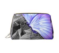 OGNOT Space Corgi - Neceser organizador de viaje para hombres y mujeres, bolsa de maquillaje de cuero ligero pequeña bolsa de cosméticos, Mariposa morada, Talla única
