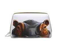 OGNOT Space Corgi - Neceser organizador de viaje para hombres y mujeres, bolsa de maquillaje de cuero ligero pequeña bolsa de cosméticos, Hippo, Talla única