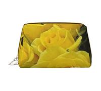 OGNOT Space Corgi - Neceser organizador de viaje para hombres y mujeres, bolsa de maquillaje de cuero ligero pequeña bolsa de cosméticos, Amarillo (Yellow Roses), Talla única