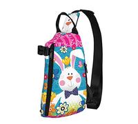 OGNOT Spring Happy Easter - Mochila cruzada con estampado de vacaciones para hombres y mujeres, para caminar al aire libre, viajes, Negro -, Talla única