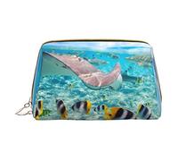 OGNOT Squirrel In The Tree - Neceser organizador de viaje para hombres y mujeres, bolsa de maquillaje de cuero ligero pequeña bolsa de cosméticos, Colorful fishes, Talla única