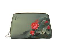 OGNOT Squirrel In The Tree - Neceser organizador de viaje para hombres y mujeres, bolsa de maquillaje de cuero ligero pequeña bolsa de cosméticos, Flor de loto y libélula, Talla única