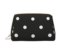 OGNOT Squirrel In The Tree - Neceser organizador de viaje para hombres y mujeres, bolsa de maquillaje de cuero ligero pequeña bolsa de cosméticos, Negro y blanco a lunares, Talla única