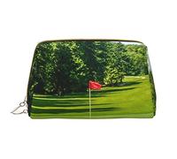 OGNOT Zen Design Butterfly Neceser Organizador de viaje para hombres y mujeres, Bolsa de maquillaje de cuero ligero Bolsa de cosméticos grande, Césped de campo de golf, Talla única
