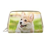 OGNOT Zen Design Butterfly Neceser Organizador de viaje para hombres y mujeres, Bolsa de maquillaje de cuero ligero Bolsa de cosméticos grande, Cachorro Corgi, Talla única